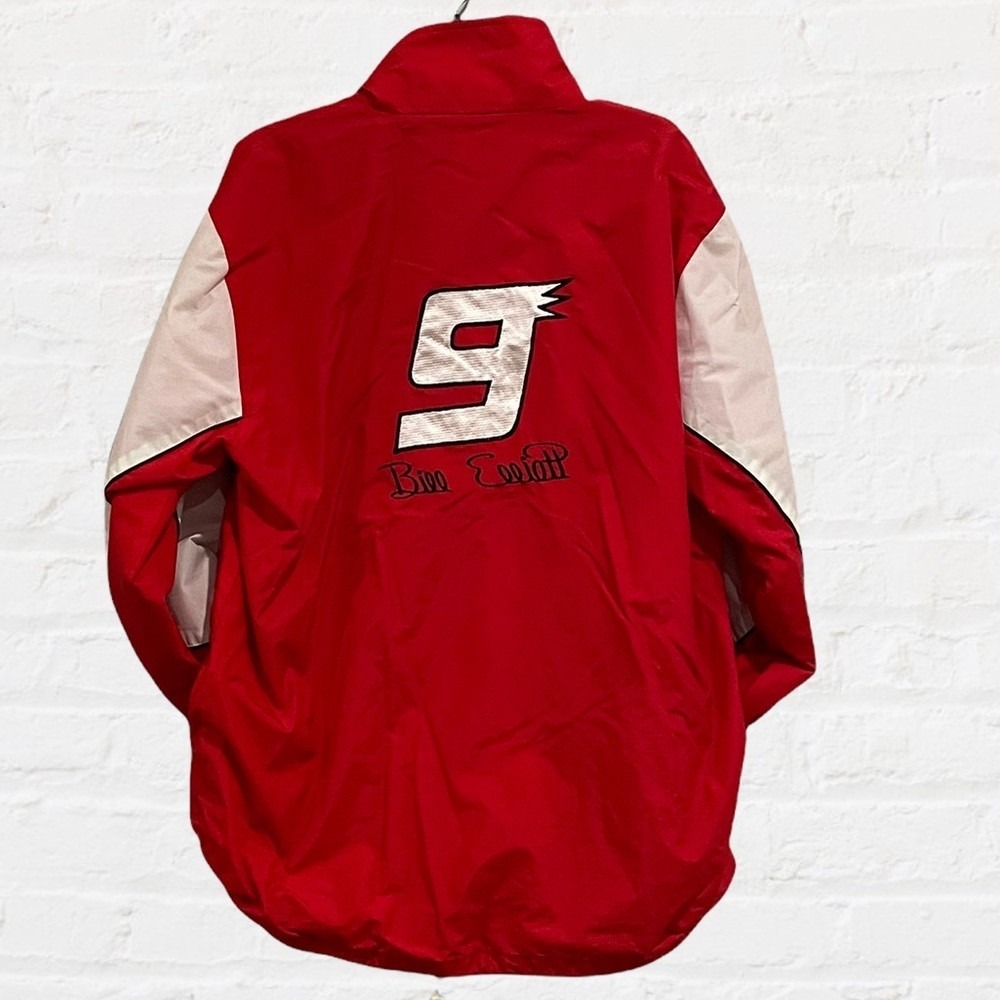 Bill Elliott NASCAR #9 Racing Windbreaker Jacket Red White Mens XL Vintage
